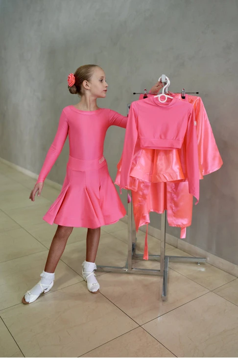 Гардероб GR1001# для дівчинки, корал, біфлекс, атлас