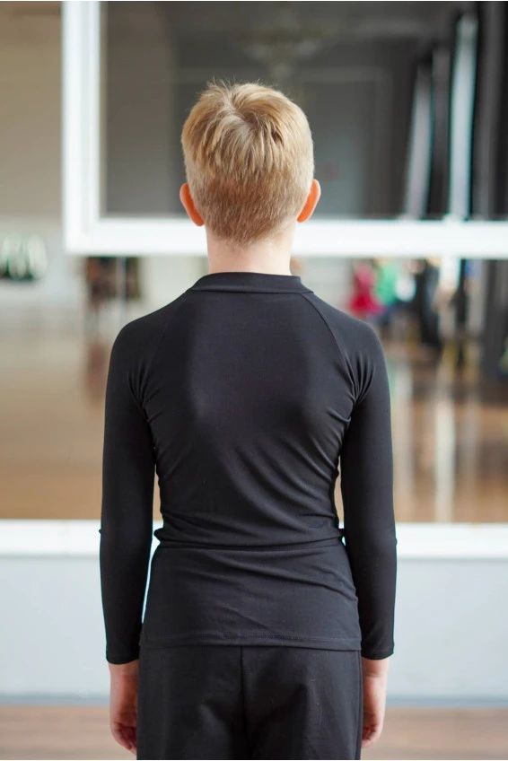 Turtleneck Top GL707DR for a boy, black, crepe