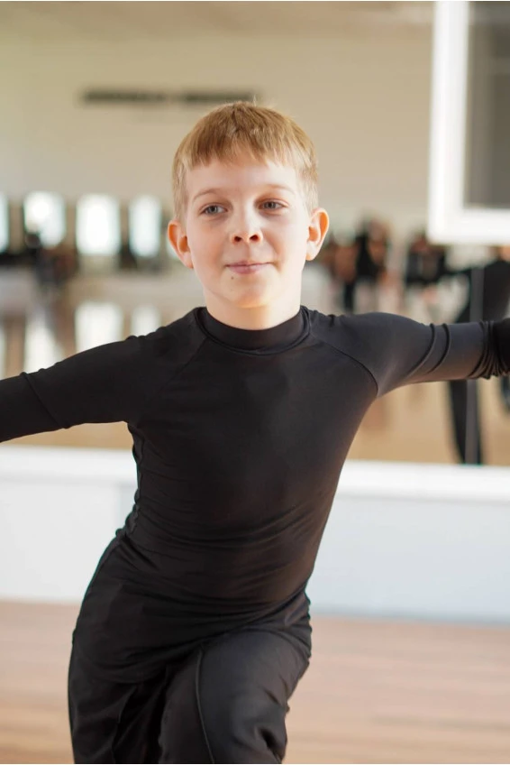 Turtleneck Top GL707DR for a boy, black, crepe