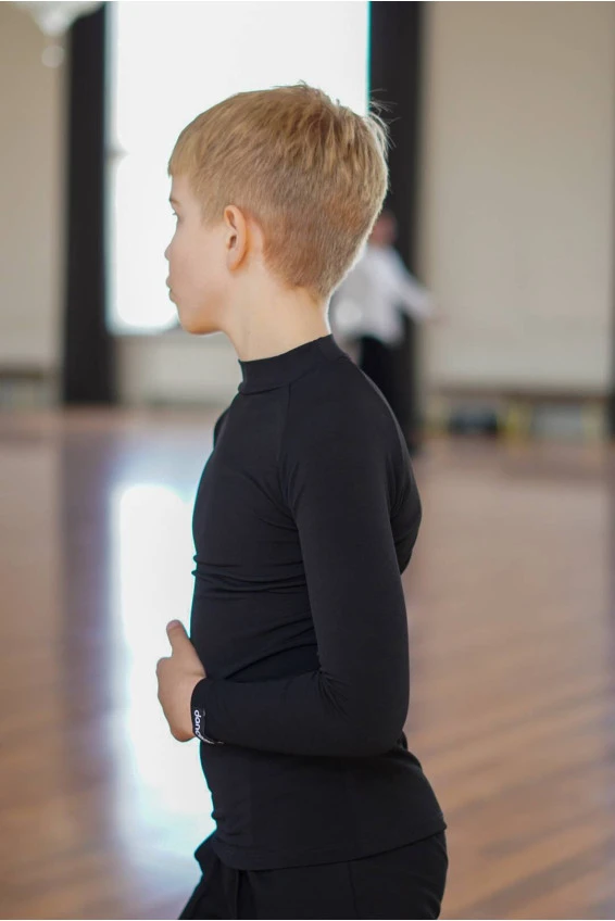 Turtleneck Top GL707DR for a boy, black, crepe