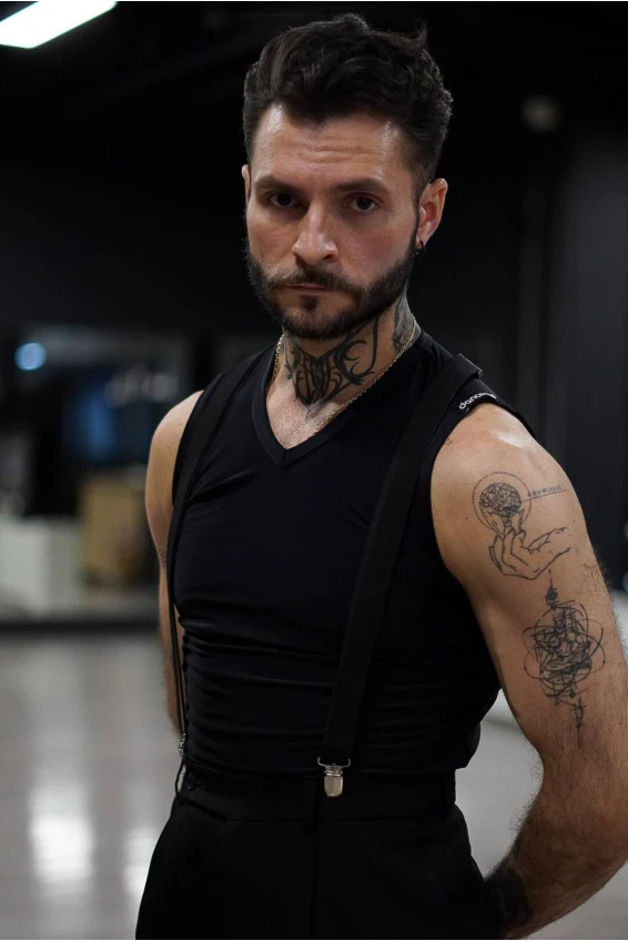 G696 men's vest, black, matte biflex