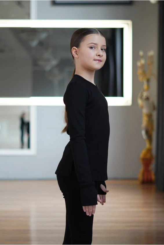 Children's T-shirt F657DR-16-23 black, cotton