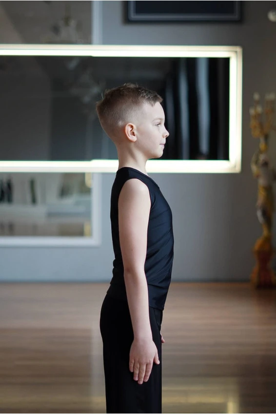 Жилет G696 для хлопчика, чорний, біфлекс матовий