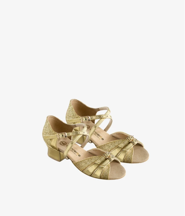 Взуття блок-каблук 2002 для дівчинки, золото
