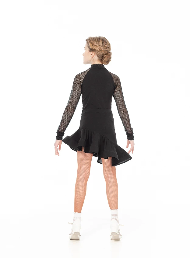 Skirt UL611# for a girl, black, crepe