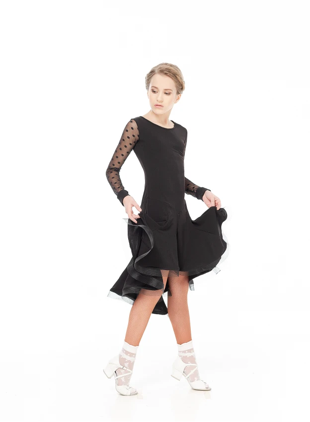 Dance Me Платье PL204-6# детское, масло/сетка/кринолин, черный