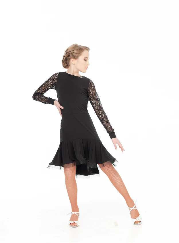 Сукня PL731-11# для дівчинки, чорний, масло, гіпюр