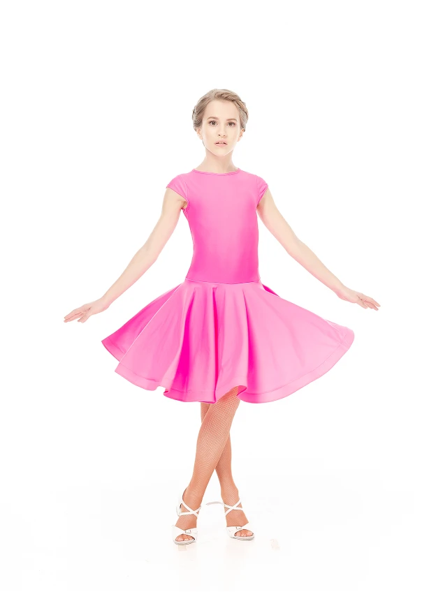 Juvenile dress BS509# for a girl, pink, matte lycra