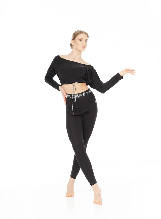 Лосини Подовжені  L61-23-12 жіноча, чорний, бавовна