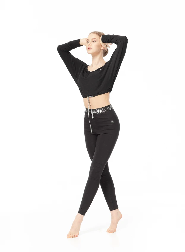 Лосини Подовжені  L61-23-12 жіноча, чорний, бавовна