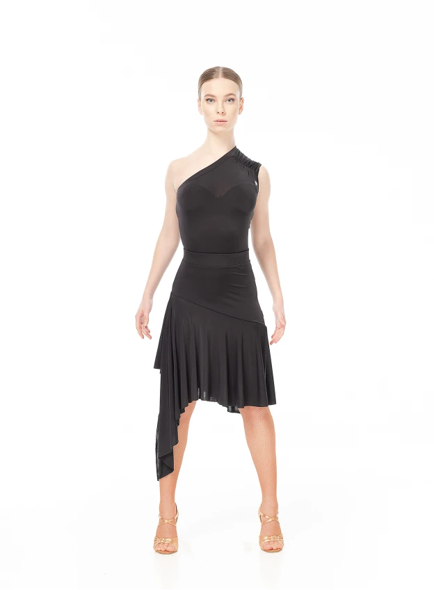 Skirt UL569-14 female, black, micro crepe