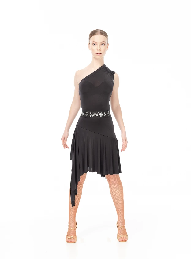 Skirt UL569-14 female, black, micro crepe