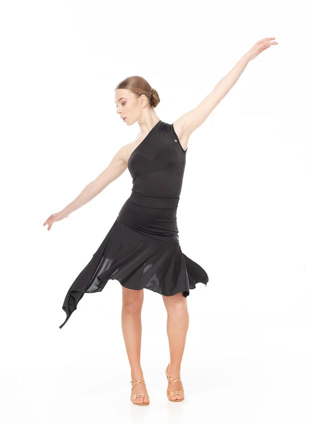Skirt UL569-14 female, black, micro crepe