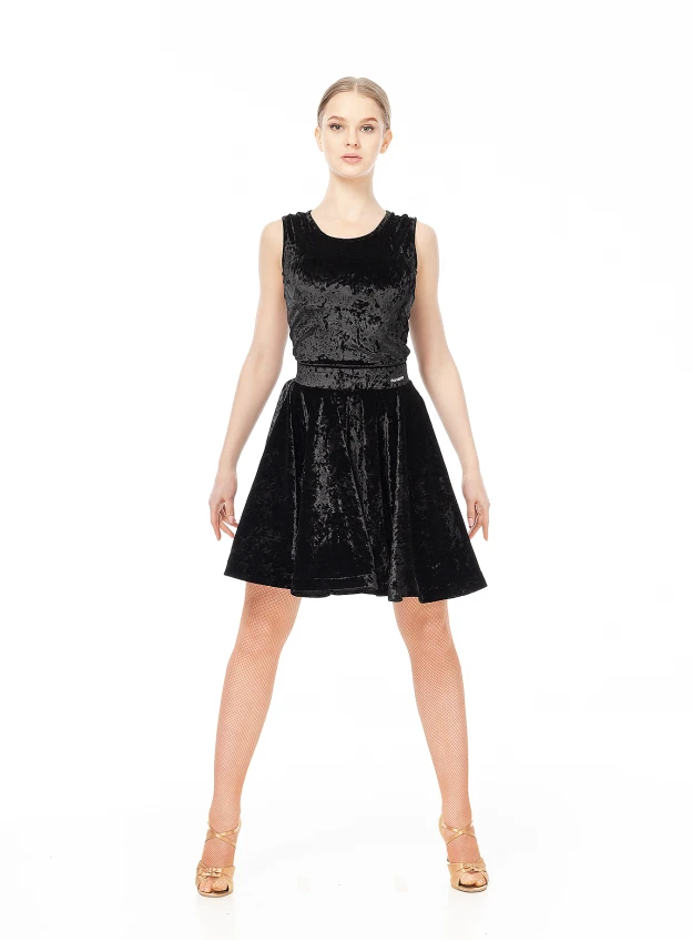 Dance Me Юбка для латины UL402-13С-14# женская, бархат, черный