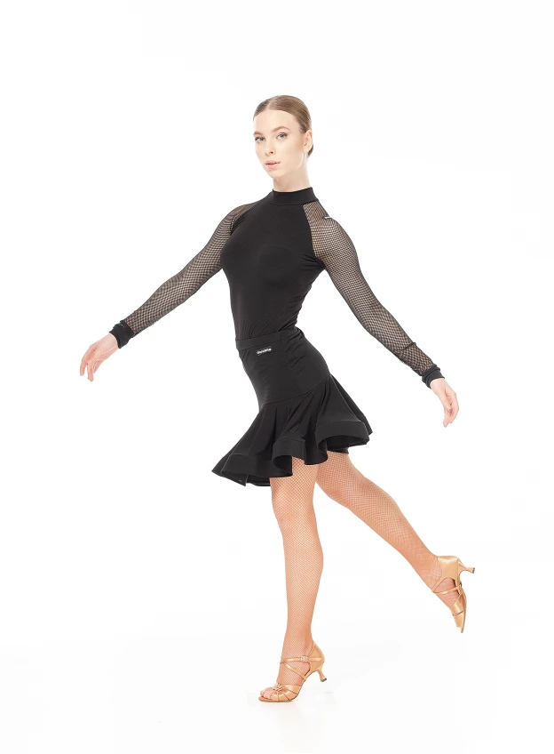 Dance Me Юбка для латины UL611# женская, масло/кринолин, черный