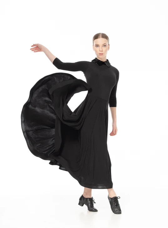 DANCEME Сукня жіноча PS732#, масло+Оксамит+кринолін, чорний