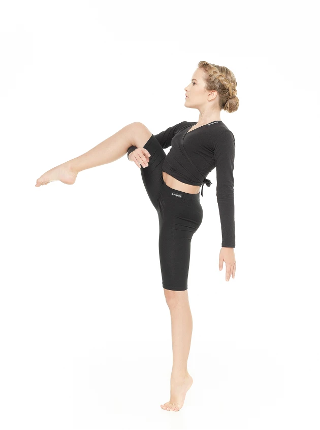 Шорти подовжені SH168-VT для дівчинки, чорний, бавовна