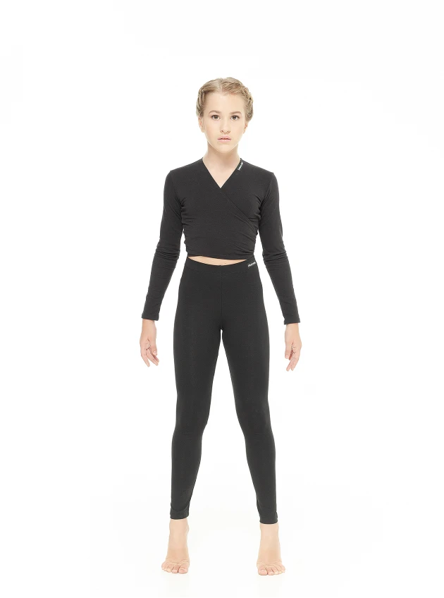 Dance Me Children's leggings, long, L61, cotton, black
