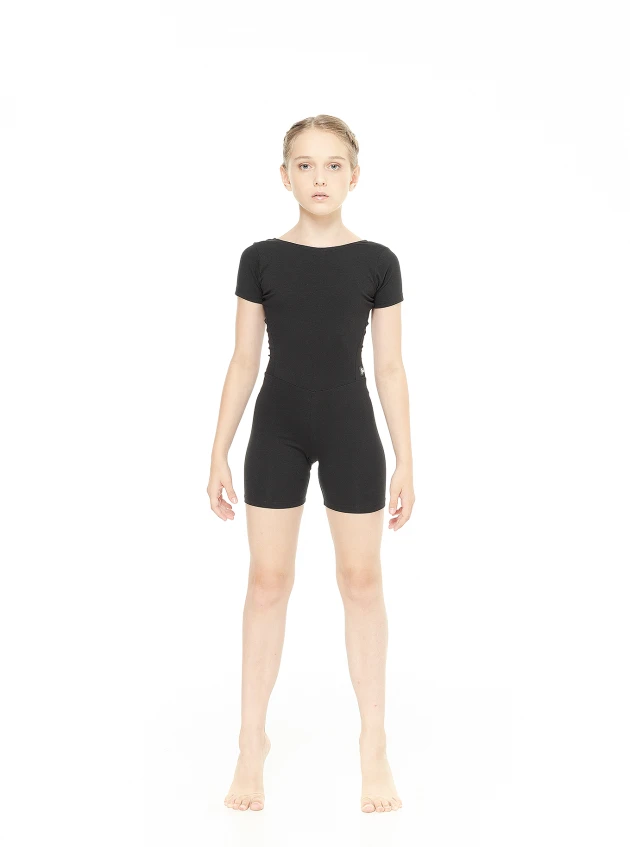 Biketard PK800KR for a girl, black, cotton