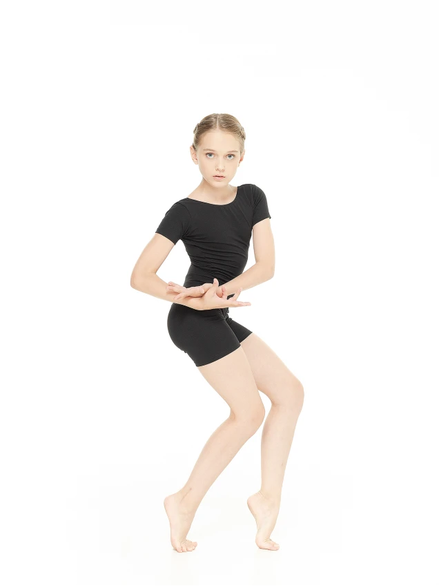 Biketard PK800KR for a girl, black, cotton