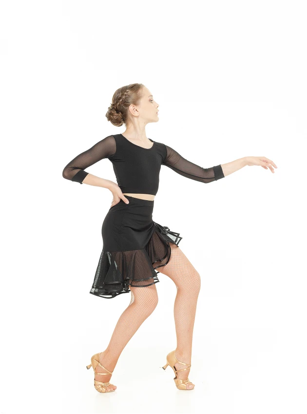 Dance Me Топ TP488DR детский, масло, сетка, чорный
