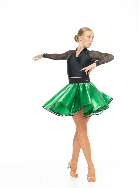 Dance Me Спідниця UL180# для дівчинки, атлас, фатин, чорний, зелений