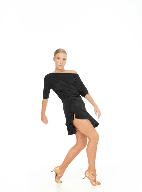 Skirt UL440-14 female, black, crepe