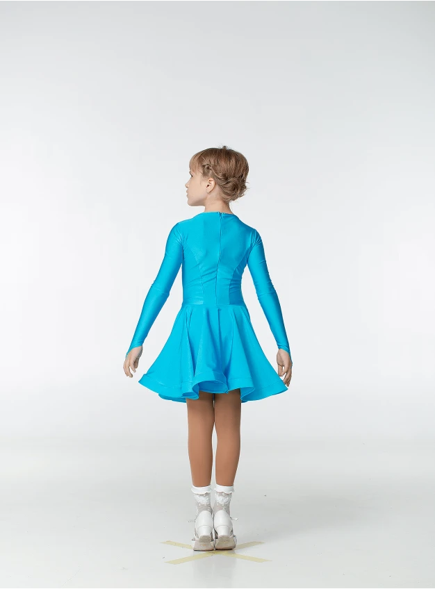 Juvenile dress BS420DR# for a girl, azure, lycra