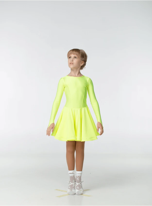 Рейтингова сукня BS420DR# Dance.Me, біфлекс, лимонний