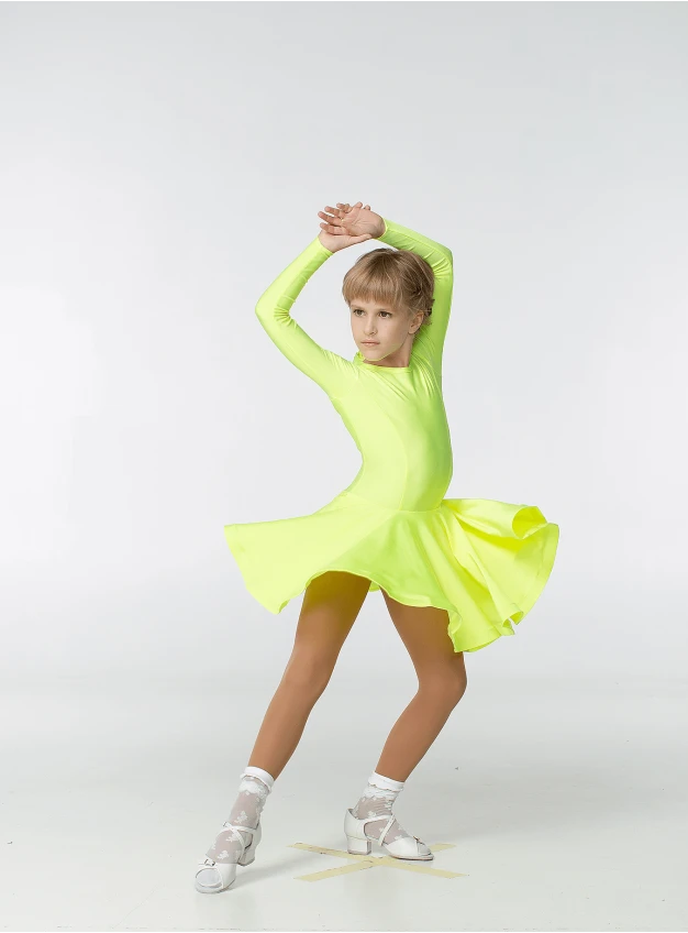 Рейтингова сукня BS420DR# Dance.Me, біфлекс, лимонний