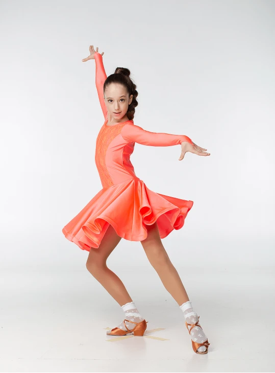 Бейсік BS420DR-1# для дівчинки, корал неон, біфлекс, гіпюр