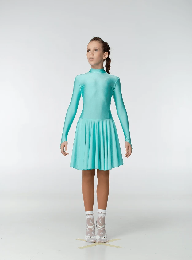 Juvenile dress BS67DR for a girl, mint, lycra