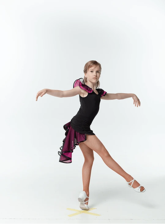 Спідниця UL48-3 для дівчинки, чорн/рож, масло, сітка