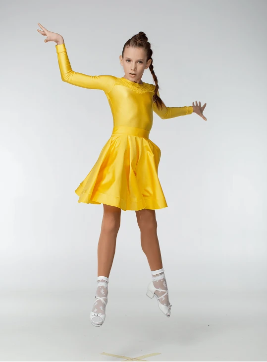 Бейсік BS319DR-402-11# для дівчинки, золотий, біфлекс, гіпюр