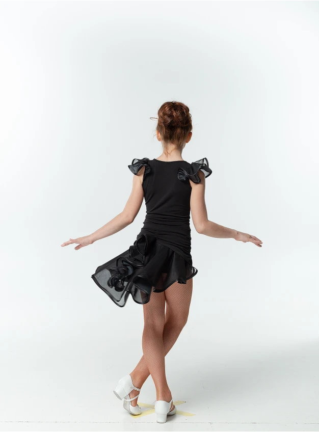 Блуза BL337-3 для дівчинки, чорна/сіра, масло, сітка