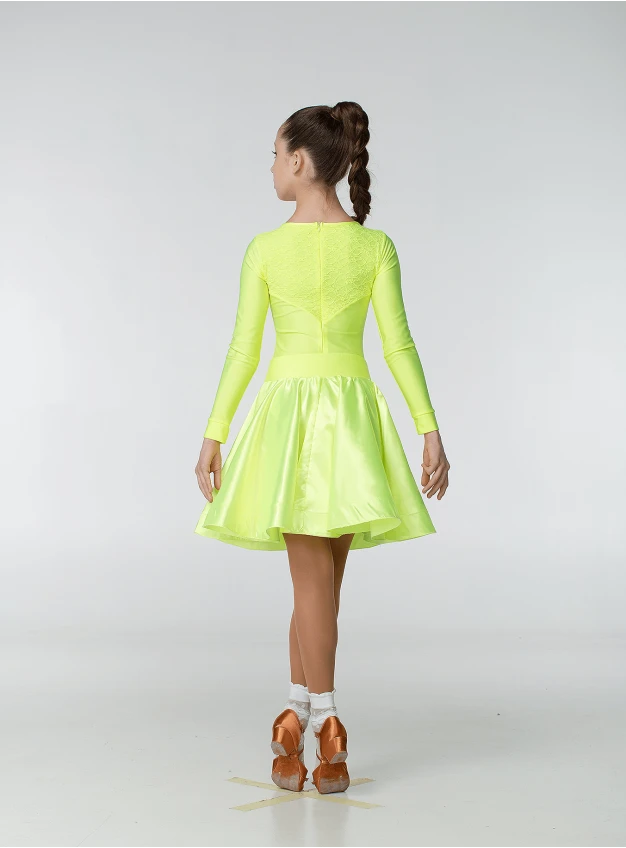 Juvenile dress BS319DR-371-11# Dance.me, Ukraine, biflex+hypure, lemon