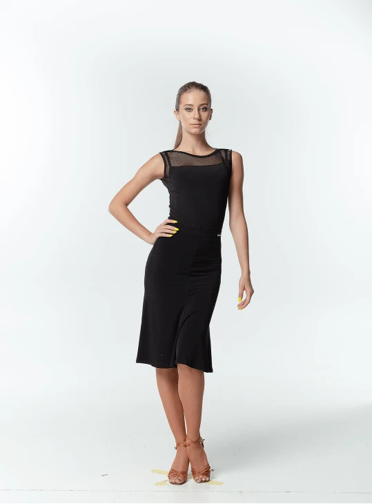 Блуза BL119-17 жіноча, чорний, масло, сітка