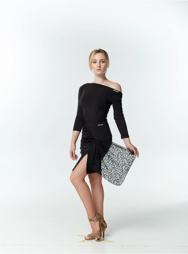 Dance Top BL353DR female, black, crepe