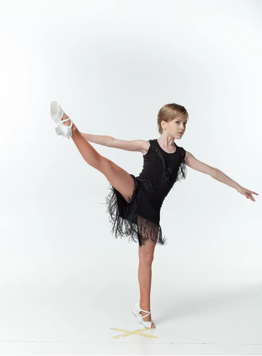 Спідниця UL259-14 для дівчинки, чорний, масло, бахрома