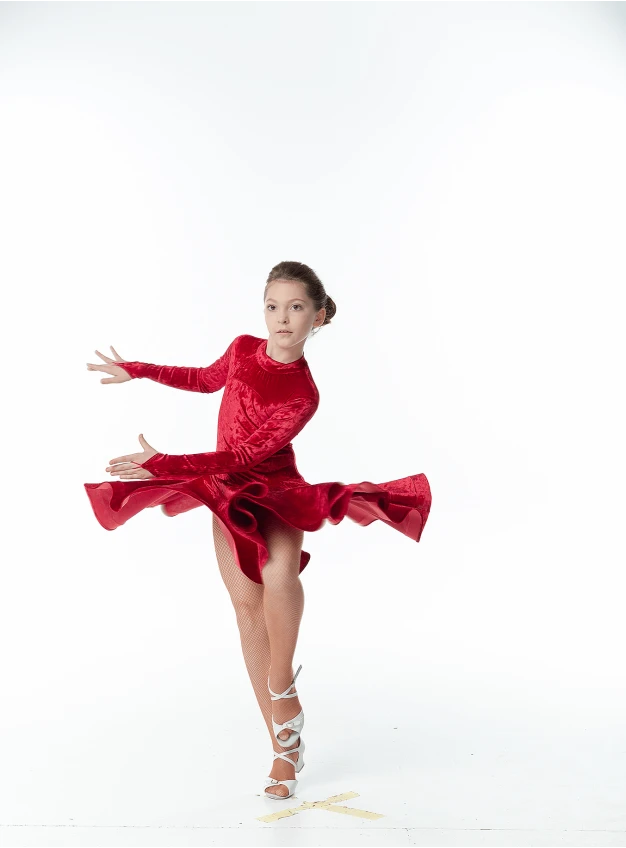 Бейсик BS513DR-13С# Dance.me, Украина, бархат, красный