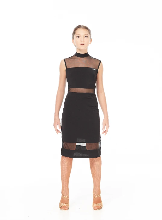 Сукня PL436 для дівчинки, чорний, масло, сітка