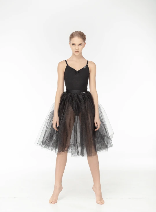 Спідниця шопенка CH177 жіноча, чорна, фатин, біфлекс