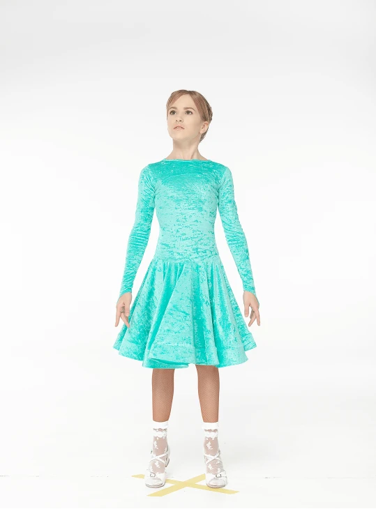 Бейсік BS515DR-13В# для дівчинки, м'ятний, бархат креш