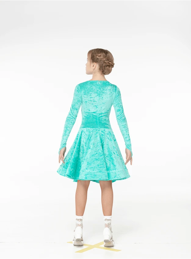 Juvenile dress BS515DR-13В# for a girl, mint, crash velvet
