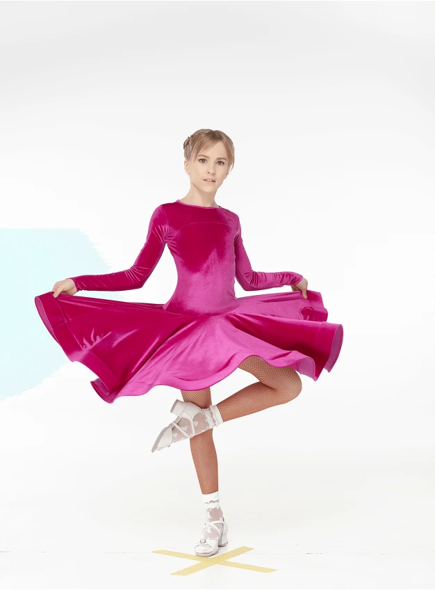 Бейсик BS515DR-13V# DANCEME Украина, бархат итальянский, сливовый, кринолин