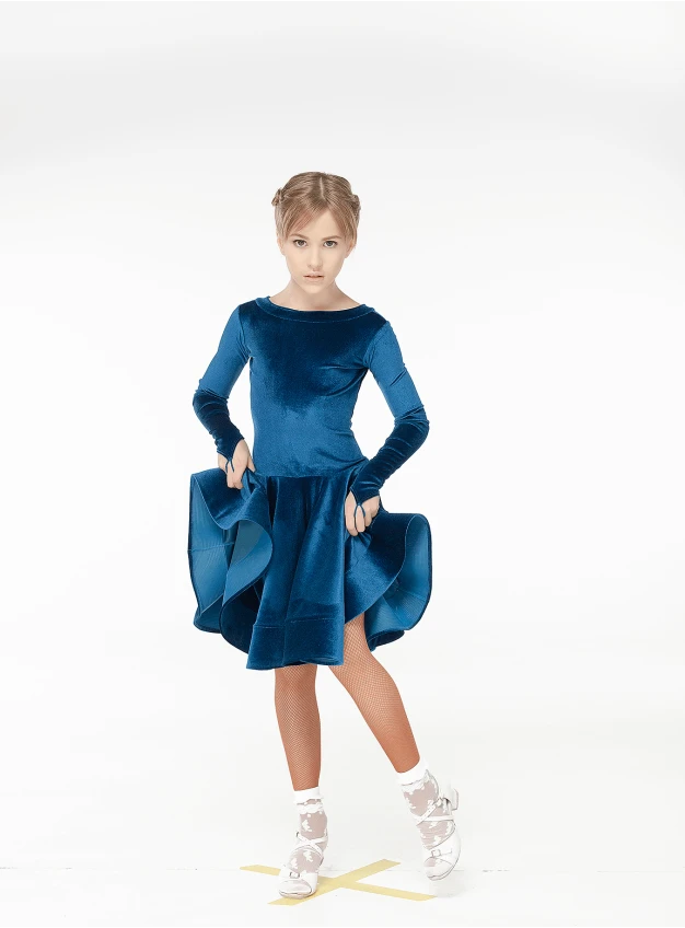 Бейсик BS534DR-13# DANCEME Украина, бархат, морская волна, кринолин
