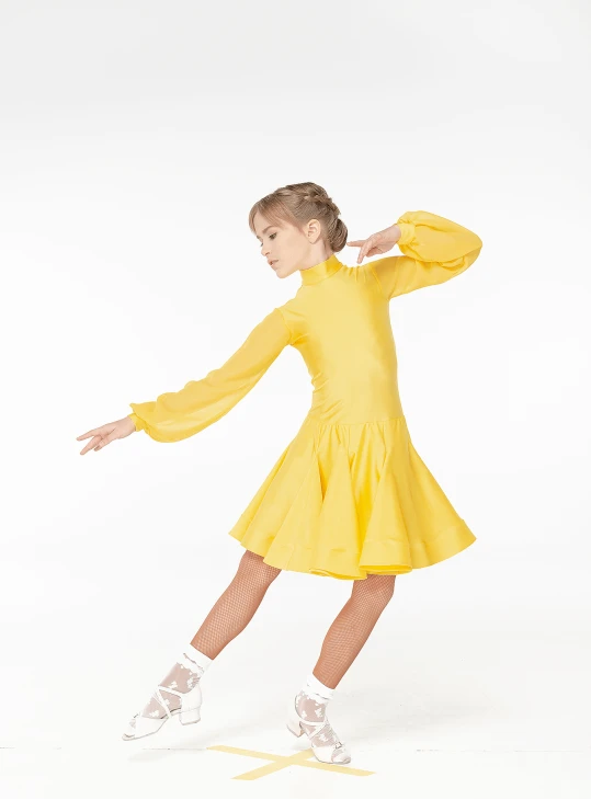 Бейсік BS535DR-21# для дівчинки, золотий, біфлекс, шифон