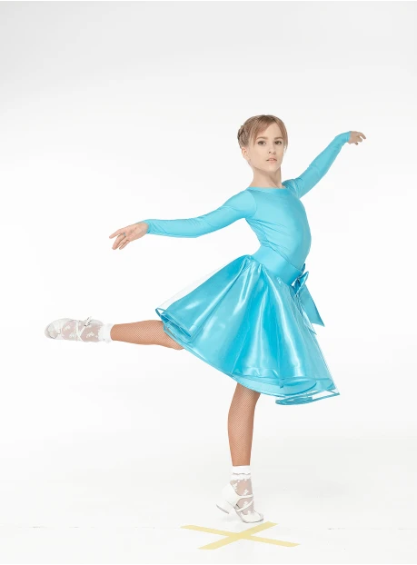 Бейсік  BS536DR-180# для дівчинки, блакитний, біфлекс, атлас+фатин