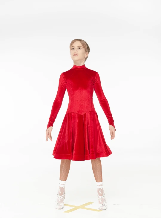 Бейсік BS539DR-13# для дівчинки, червоний, бархат