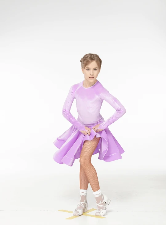 Бейсік BS544DR-13V# для дівчинки, світло-бузковий, бархат італійський